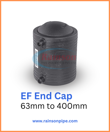 Leak-free electrofusion end cap from sizes 63mm to 400mm for industrial piping systems